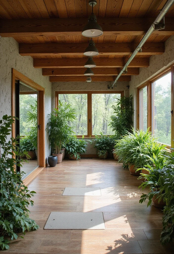 12 Gym Basement Ideas for Convenient At Home Workouts - 8. Nature-Inspired Design