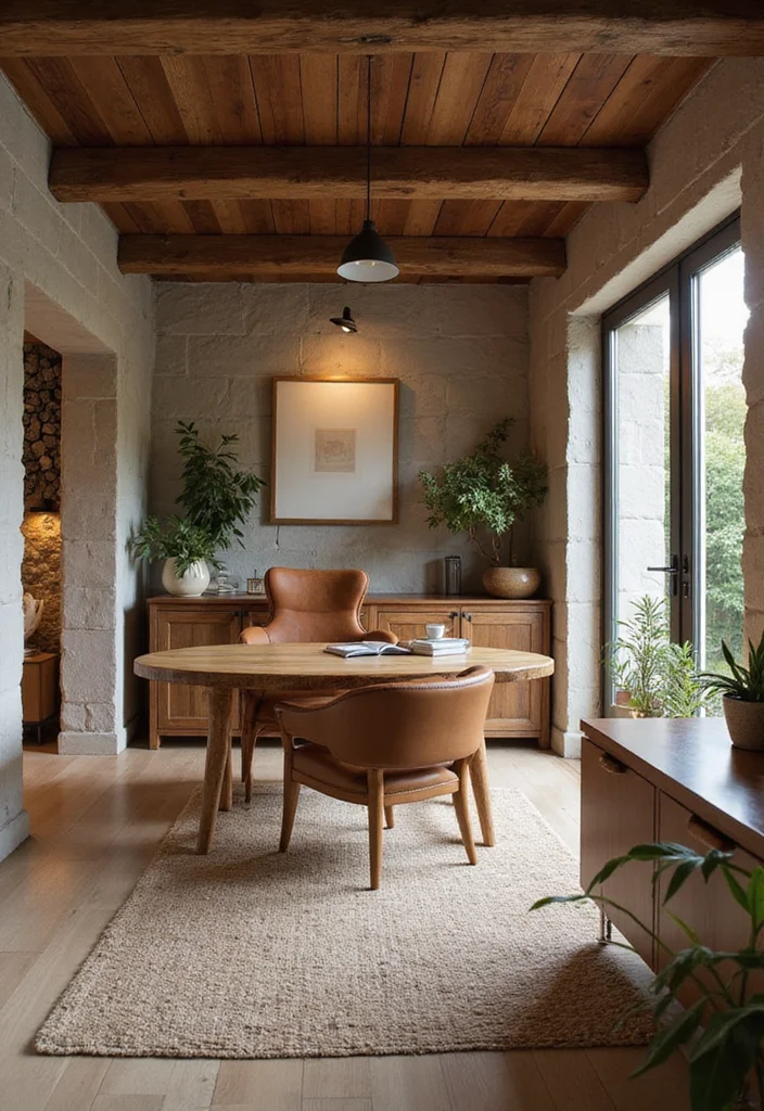 12 Home Office Ideas for Productive Comfortable Workspaces - 6. Incorporate Natural Materials