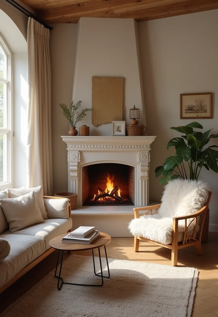 12 Living Room With Fireplace Design Ideas for Strong Cozy Focal Points - 5. Cozy Corner Fireplace