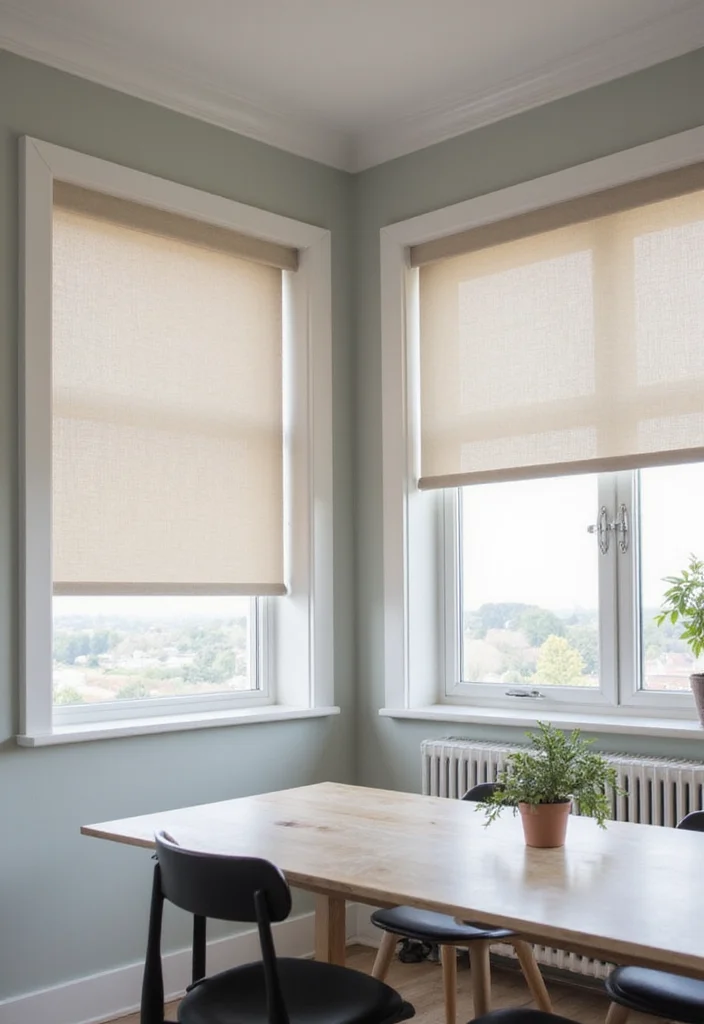 12 Modern Curtain Ideas for Clean Contemporary Interiors - 10. Minimalist Roller Shades