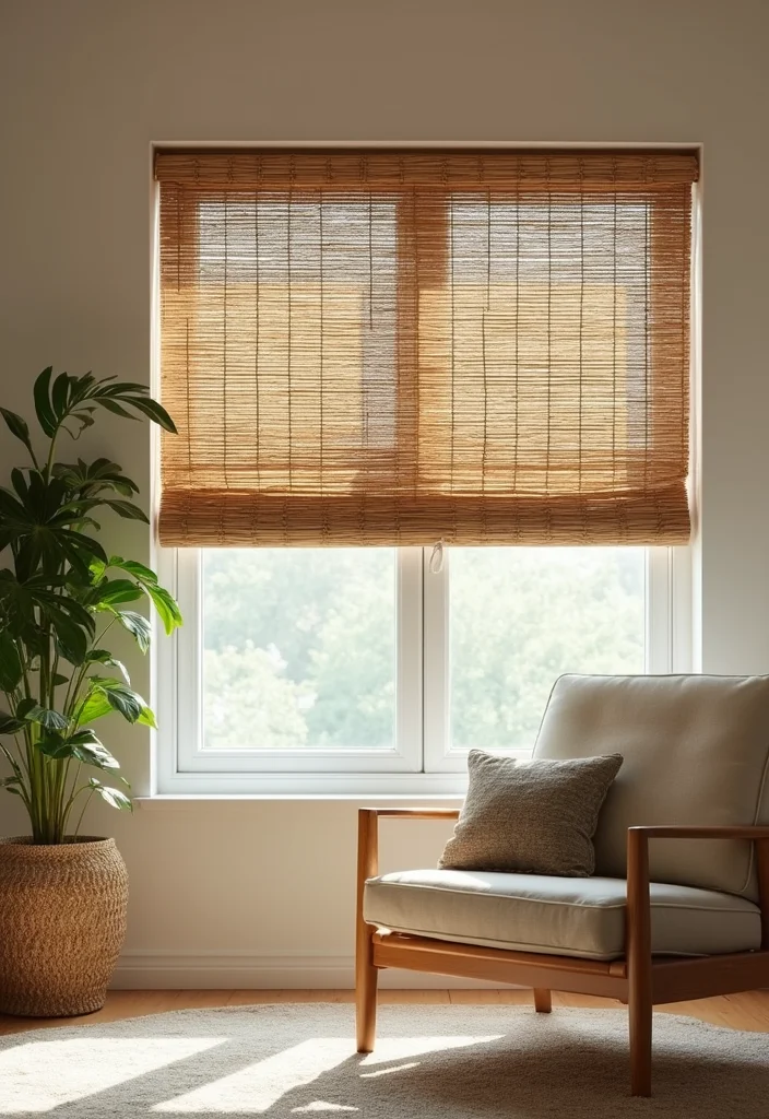 12 Modern Curtain Ideas for Clean Contemporary Interiors - 2. Bamboo Blinds