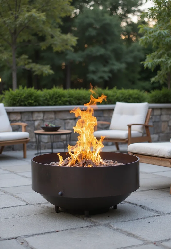 12 Outdoor Fireplace Ideas for Relaxed Backyard Gatherings - 7. Steel Fire Pit with Unique Designs