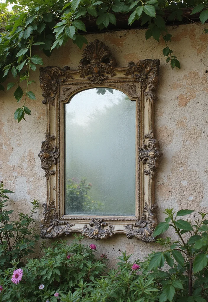 12 Outdoor Wall Decor Ideas for Bold Exterior Style - 2. Vintage Mirrors
