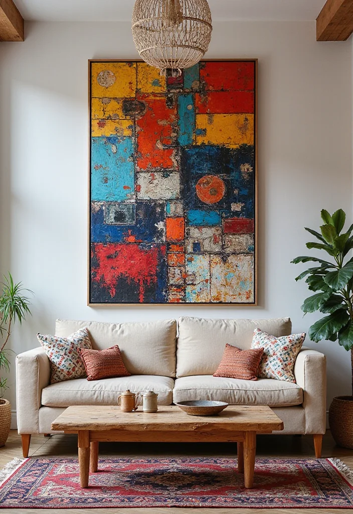 12 Over Sofa Wall Decor Ideas for Strong Living Room Accents 67 12 Over Sofa Wall Decor Ideas for Strong Living Room Accents - 7. Bold Statement Pieces