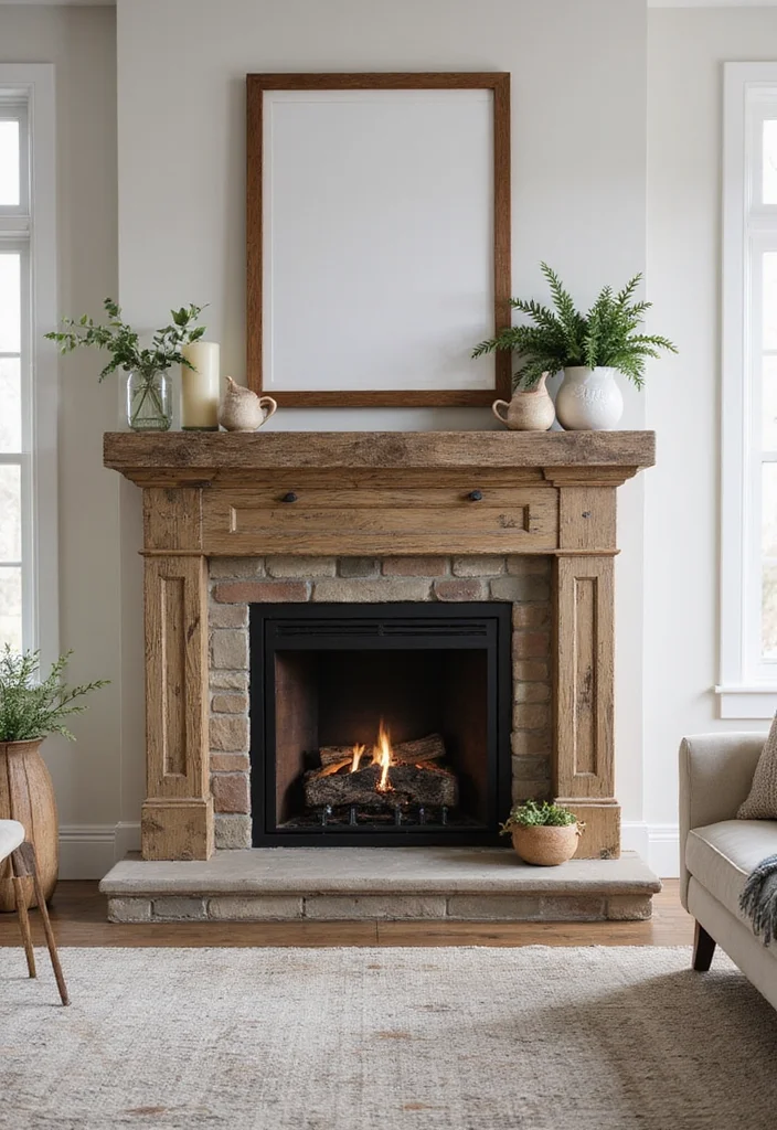 12 Remodel Fireplace Ideas for Updated Focal Points - 1. Reclaimed Wood Mantel