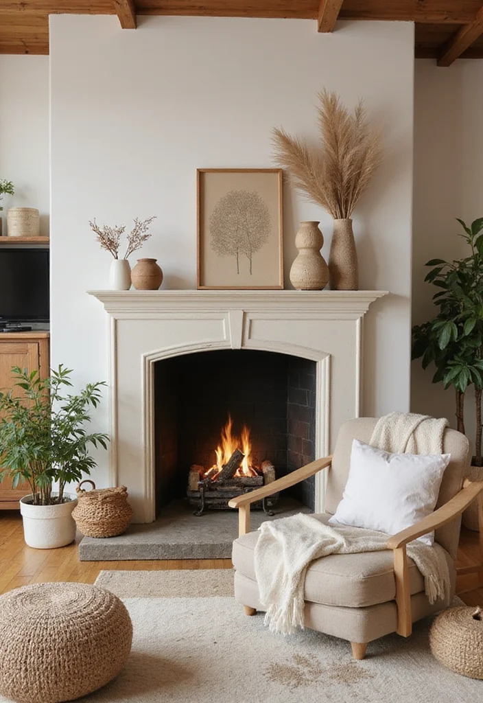 12 Remodel Fireplace Ideas for Updated Focal Points - 12. Sustainable Accents