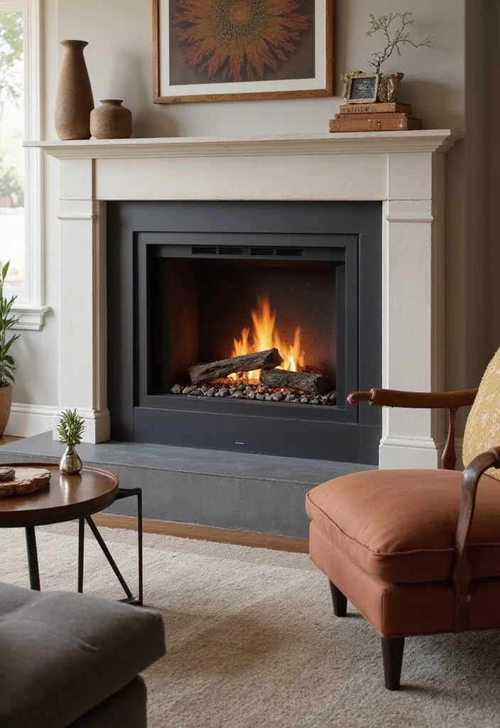 12 Remodel Fireplace Ideas for Updated Focal Points - 9. Artistic Fire Inserts