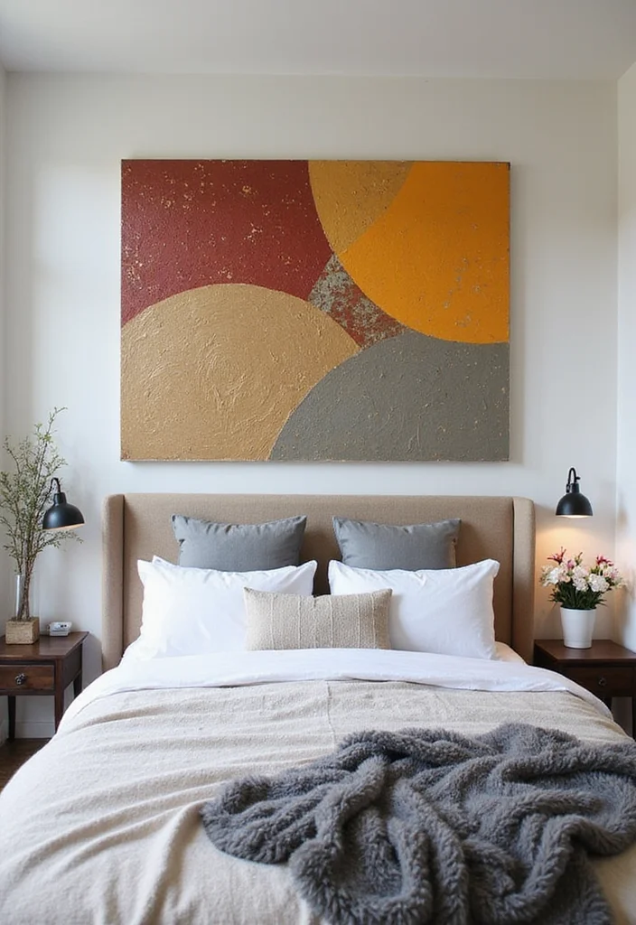 12 Wall Decor Over Bed Ideas for Balanced Bedroom Style 122 12 Wall Decor Over Bed Ideas for Balanced Bedroom Style - 12. Customized Headboard Art