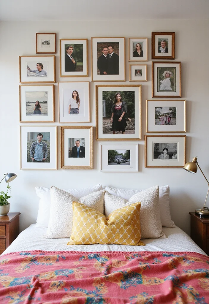 12 Wall Decor Over Bed Ideas for Balanced Bedroom Style 12 12 Wall Decor Over Bed Ideas for Balanced Bedroom Style - 2. Gallery Wall of Prints