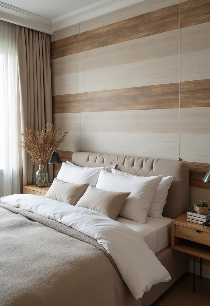 12 Wall Paint Decor Ideas for Creative Easy Transformations 67 12 Wall Paint Decor Ideas for Creative Easy Transformations - 7. Accent Wall with Wallpaper Strips