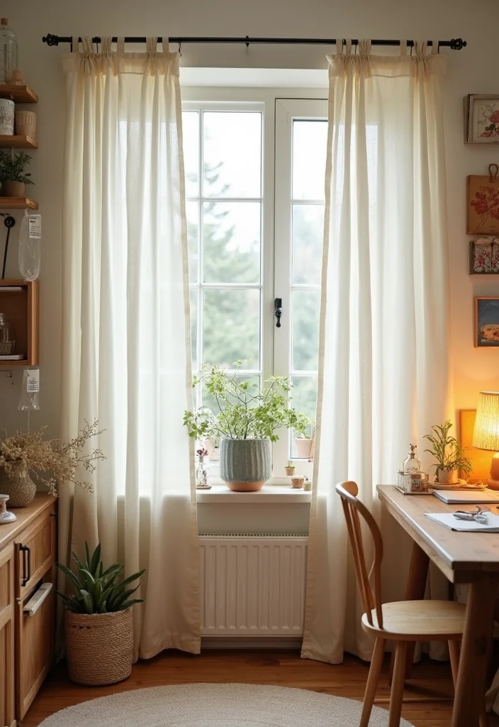 12 Window and Curtain Ideas for Balanced Light and Style - 6. DIY Eco-Friendly Curtains