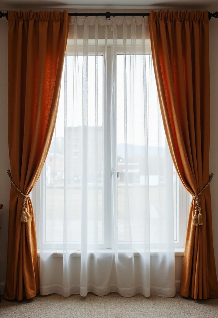 12 Window and Curtain Ideas for Balanced Light and Style - 9. Layering Textures with Curtains