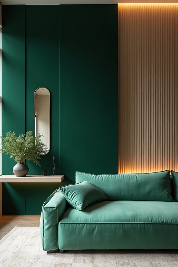 accent wall creates visual focal point