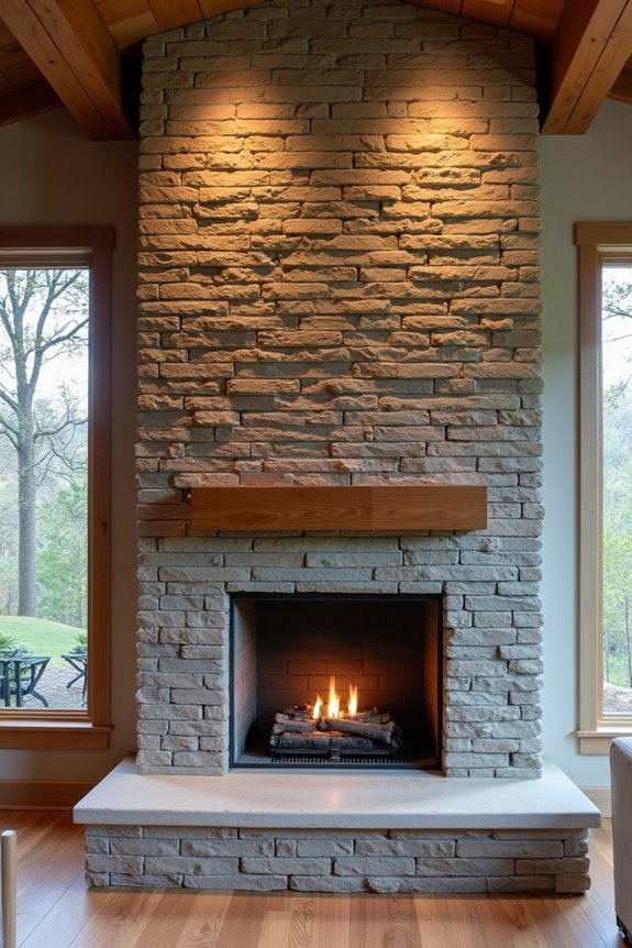 brick to stone fireplace transformation masters