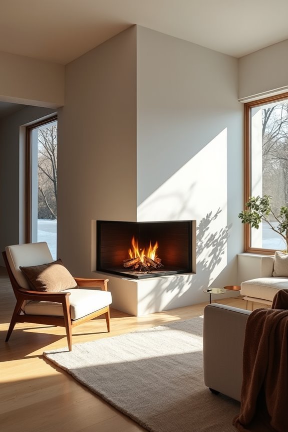 corner fireplaces guide open plan flow