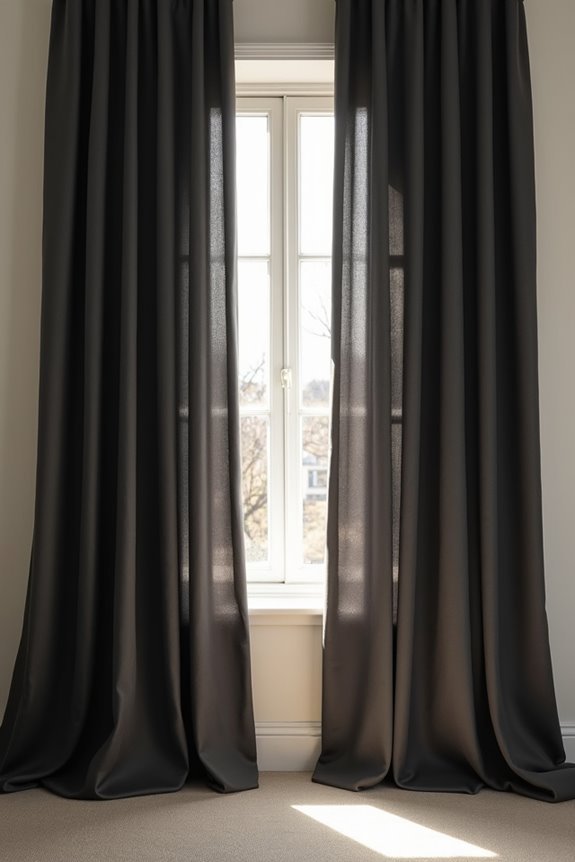 Should Your Dark Curtains Be Darker Than Your Walls? 2 dark curtains airy contrast