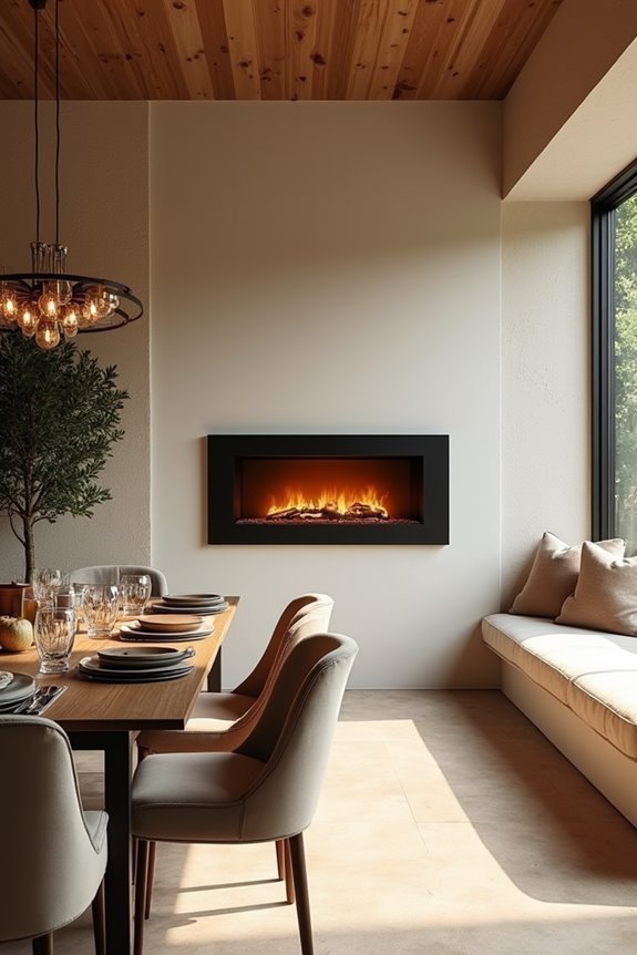 fireplace balances ambiance and meals