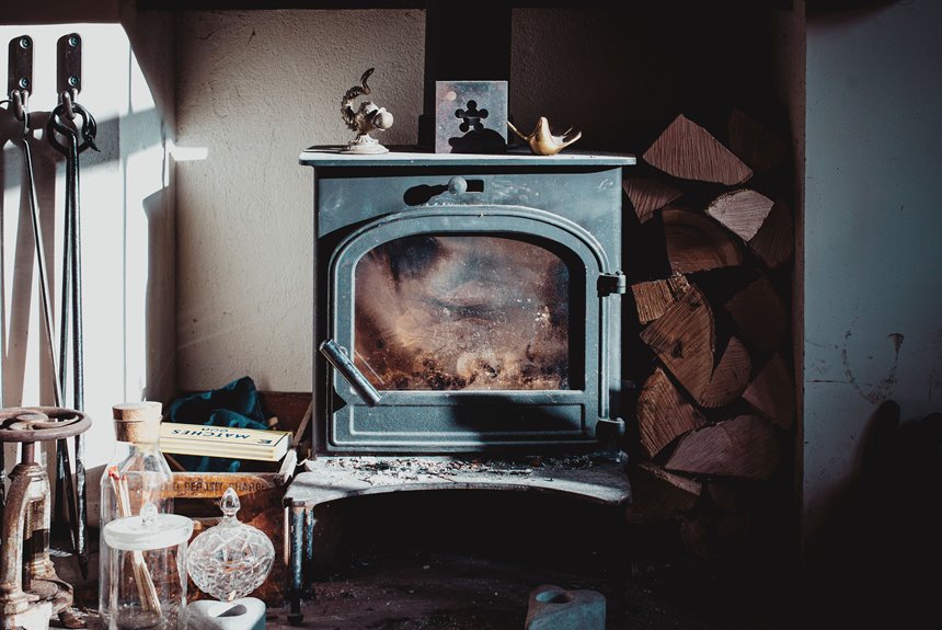 fireplace heating the whole house