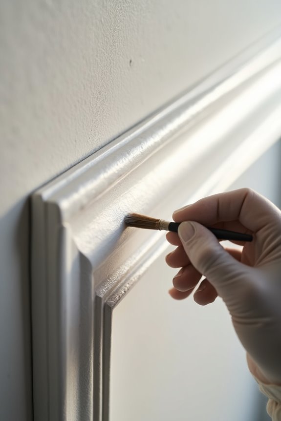 How to Do DIY Decorative Wall Moulding in 10 Steps 7 inspect patch sand paint finished
