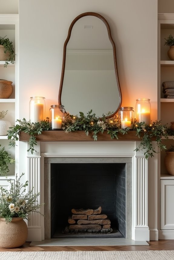 layered mantel with balanced cohesive accents