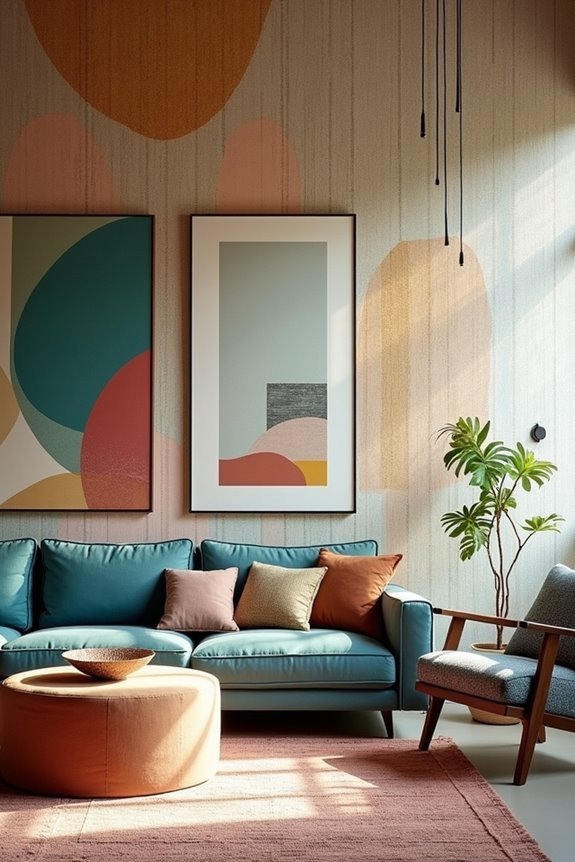 10 Ways to Decorate a Large Wall 9 layered wallpaper and art balance