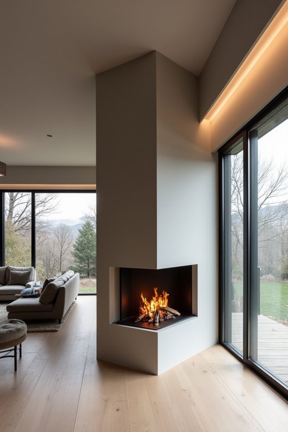 load bearing vented fireplace clearances