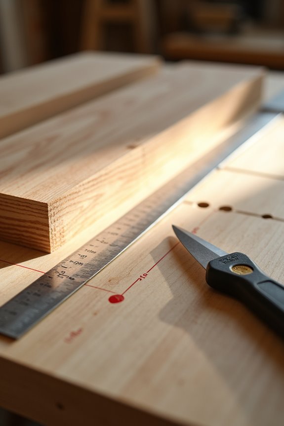 How to Do DIY Decorative Wall Moulding in 10 Steps 3 measure mark cut precisely