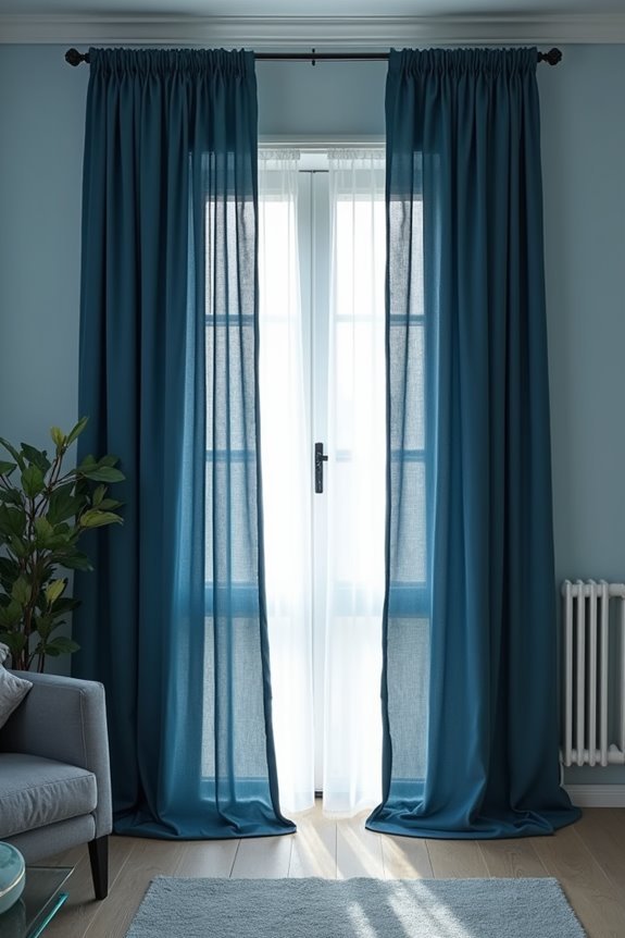 monochrome blues with accents