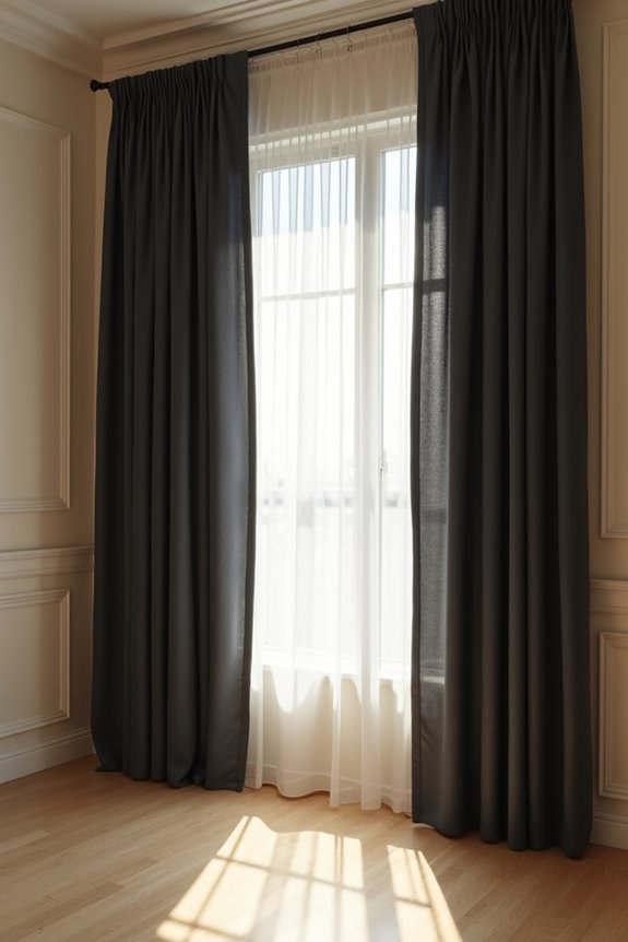Should Your Dark Curtains Be Darker Than Your Walls? 1 monochrome curtains create cohesion