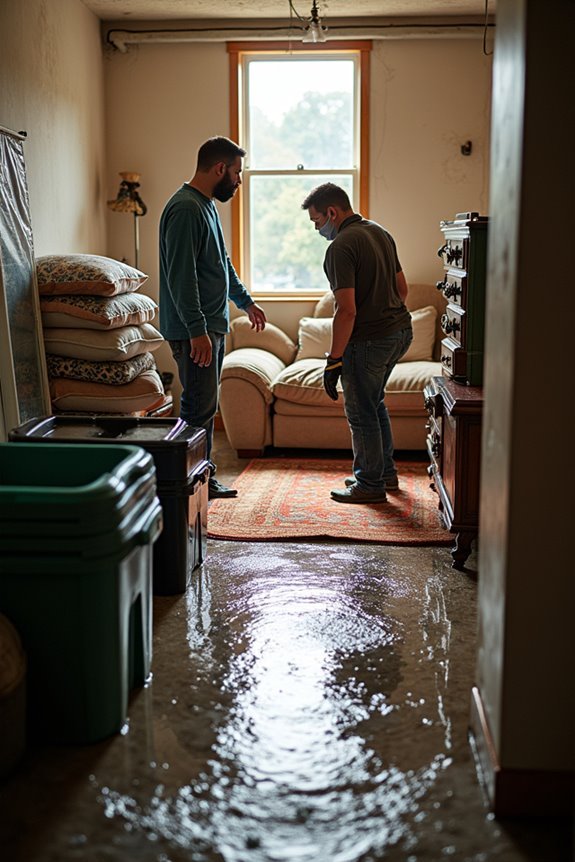 move valuables to dry ground quickly
