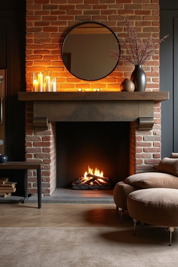 5 Ways to Style a Fireplace Without a Mantle 4 vertical drama with upward focus