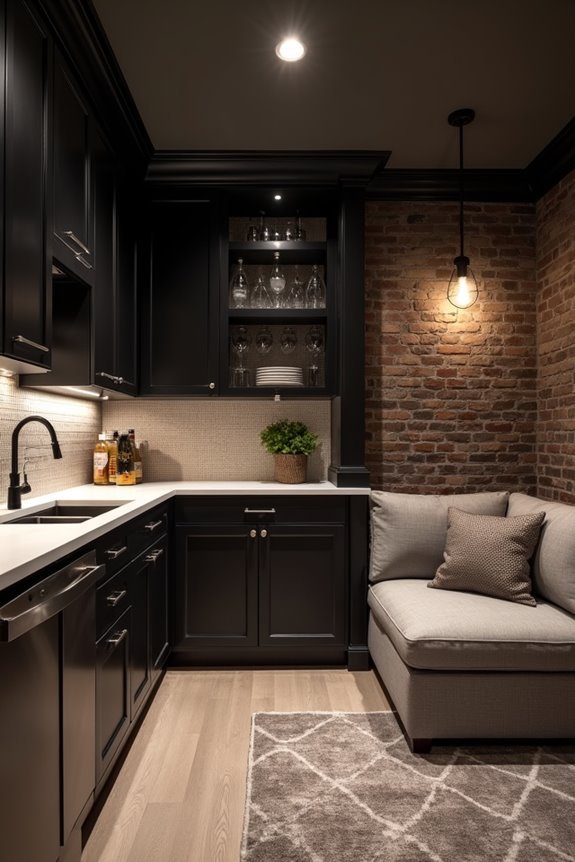 wet bar enhances entertaining space